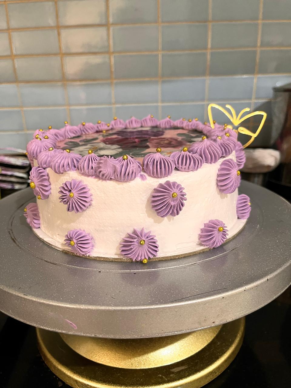 Purple Floral Cake