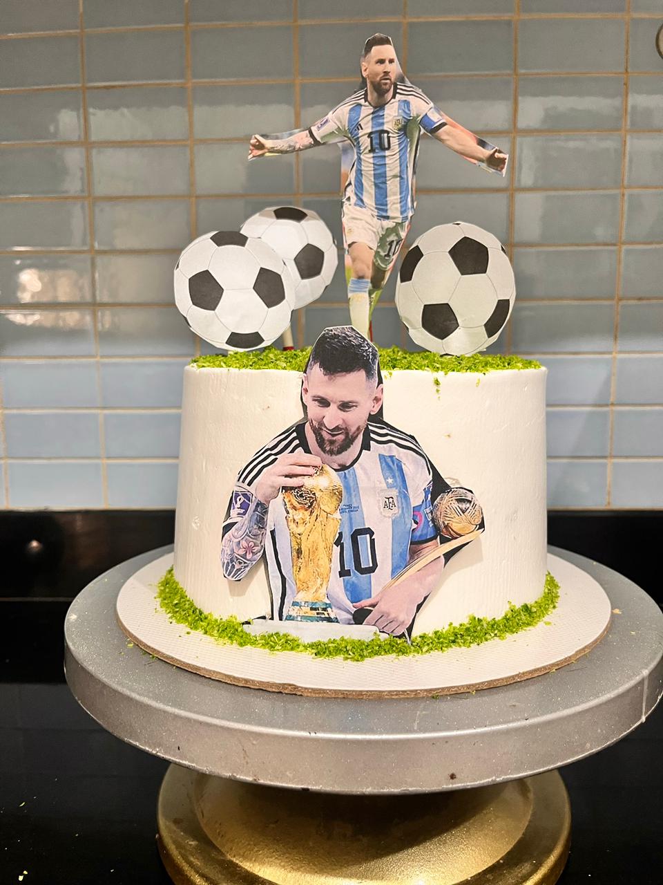 Messi Football Theme Cake